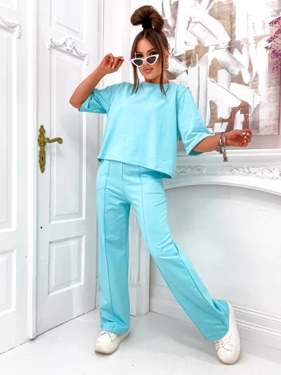 Royalfashion Damen Baumwollset mit weit geschnittenen Hosen