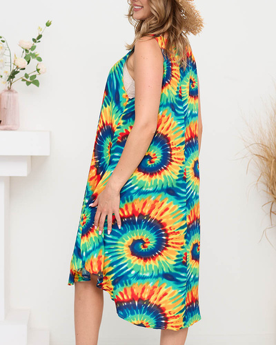 Buntes grün-gelbes Damen Sommerkleid PLUS SIZE - Bekleidung