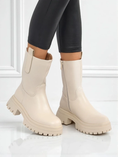 Höhere Damenstiefeletten aus Öko-Leder Scarlet Mist