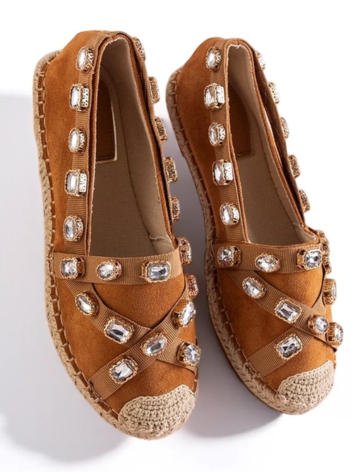 Коричневі жіночі еспадрильї з прикрасами Wamba