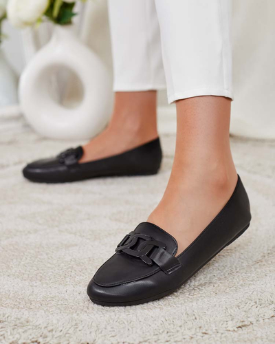 Damen Mokassins mit Ornament in schwarz Arbusso- Footwear