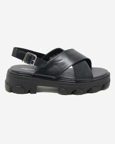 Schwarze Damensandale mit dicker Sohle Denidas - Schuhe