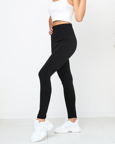 Schwarze klassische isolierte Damenleggings - Kleidung