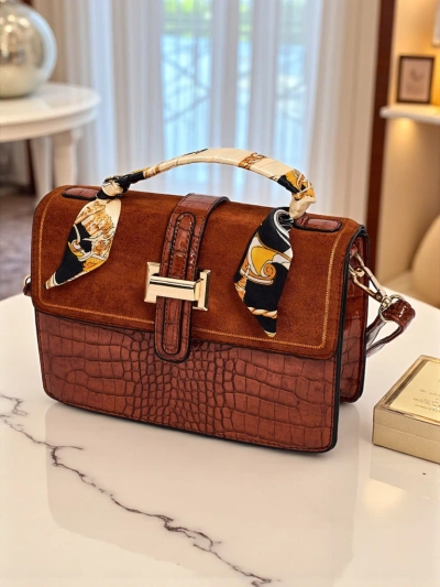 Aurelia Elegante Camel - Mini жіноча сумочка замшево-патентна Venezia Classico