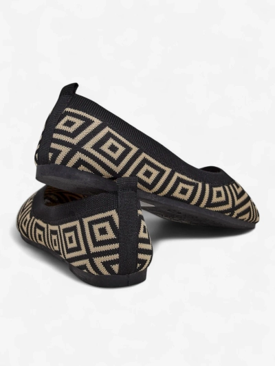 Royalfashion Stoffballerinas für Damen mit geometrischem Print Metrisch