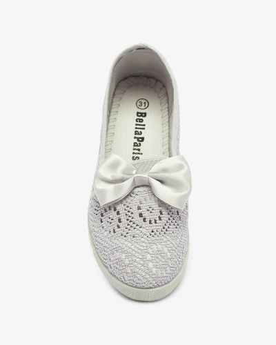 Graue Slipper für Mädchen mit Schleife Sweet Life - Footwear