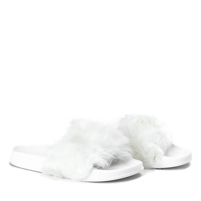 Millie Flip Flops aus weißem Fell - Schuhe