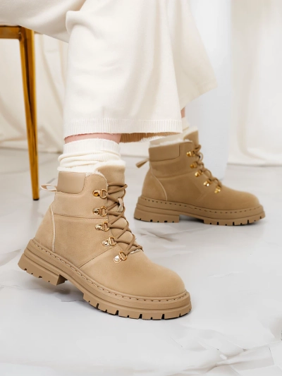Royalfashion Hellbraune Damen Trapper Develier