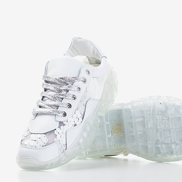 Weiße Damen-Sportschuhe mit Pailletten Polja - Footwear
