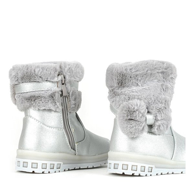 Graue Hochglanz-Schneeschuhe für Mädchen von Funni - Footwear
