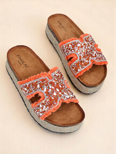 Royalfashion Damen-Pantoletten mit Candy Candy Verzierungen