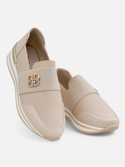 Damen Mokassins Aurora Classico Beige Öko-Leder flache Absätze