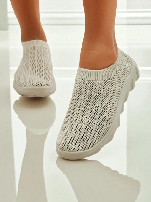 Жіночі сліпони Arete Бежеві, дихаючі снікерси з тканини