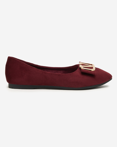 Bordeauxrote Damen-Ballerinas mit Verzierung an der Spitze Cavo - Footwear