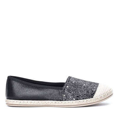 Schwarze Espadrilles mit Brille-Glitzer - Schuhe 1