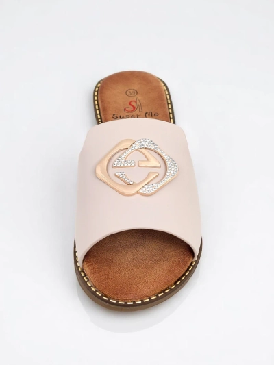 Royalfashion Damen Pantoletten flach Goldie Spark