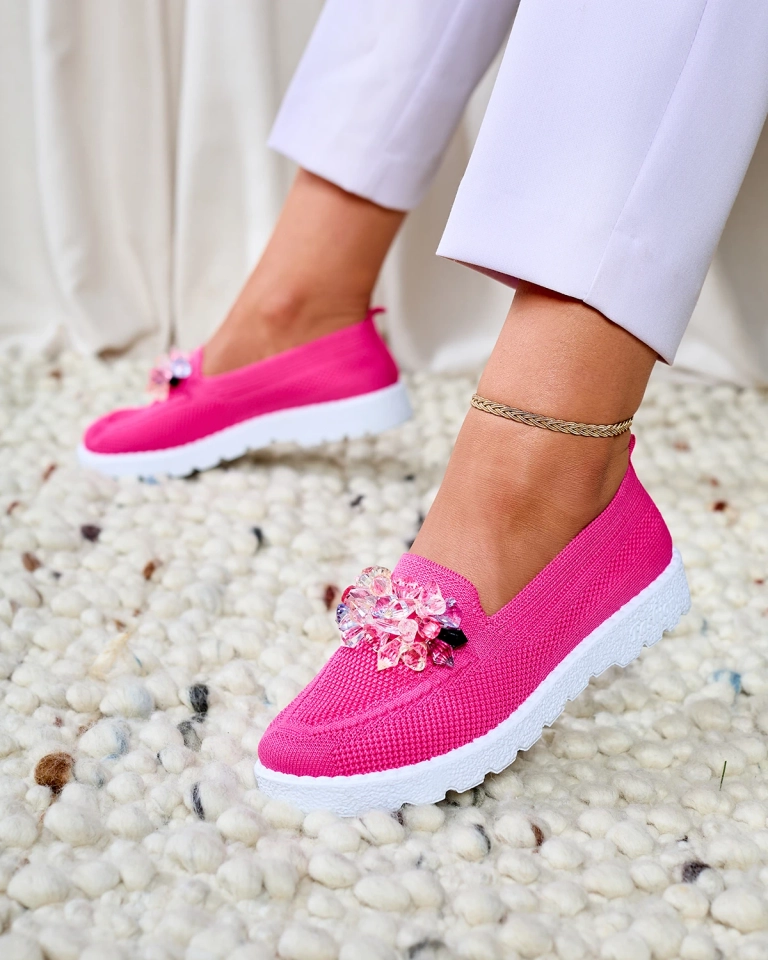 Royalfashion Fuchsia Damen verzierte Halbschuhe Enweta