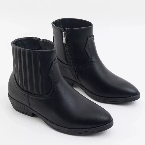 OUTLET Чорні чоботи з еко шкіри ковбойські чоботи Krif- Взуття