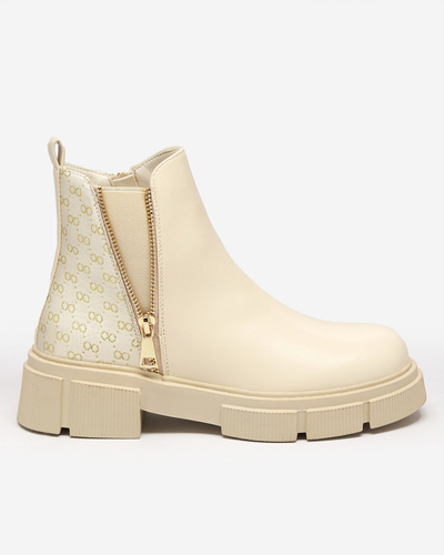 Cremefarbene Damenstiefel von Gusicia - Schuhe