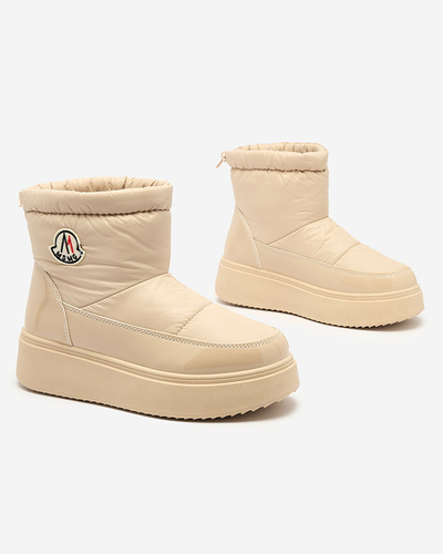 Royalfashion Damen Schlupf-Schneestiefel in beige Farbe Ademra