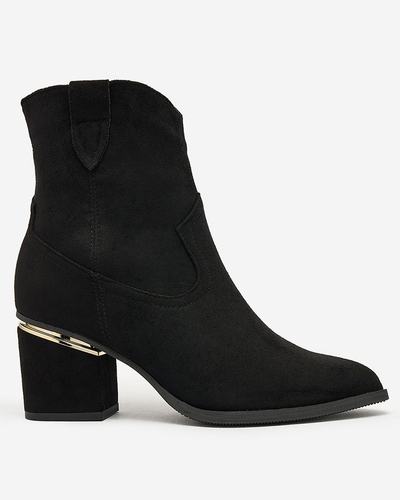 Royalfashion Schwarze Damenstiefel auf einem Pfosten Estrate