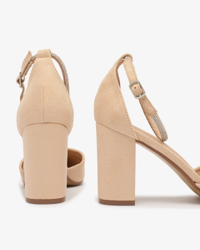 Royalfashion Beige Damen Pumps mit Zirkonen Britica