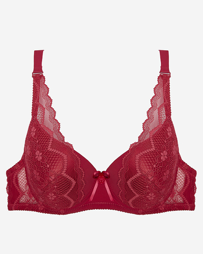 Kastanienbrauner Damen-BH mit Spitze - Dessous