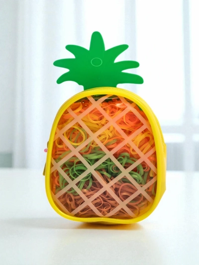Royalfashion Mehrfarbige Silikon-Haargummis Ananas