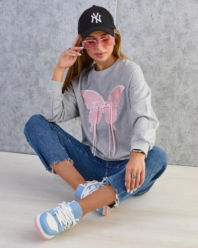 Royalfashion Damen Baumwoll-Sweatshirt mit dünnem Druck