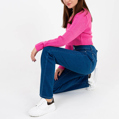 Blaue Damenjeans mit geradem Bein - Kleidung