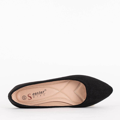 Schwarze klassische Damen-Ballerinas mit spitzer Zehenpartie Aymi - Schuhe