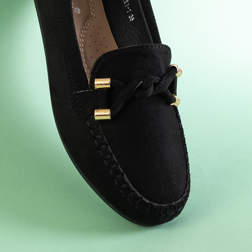 Чорні жіночі лофери Leoncja