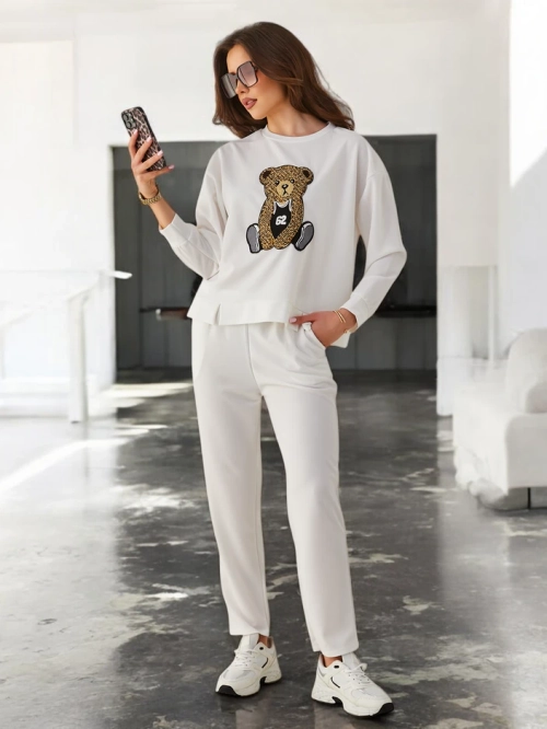 Royalfashion Жіночий плетений комплект з ведмедем