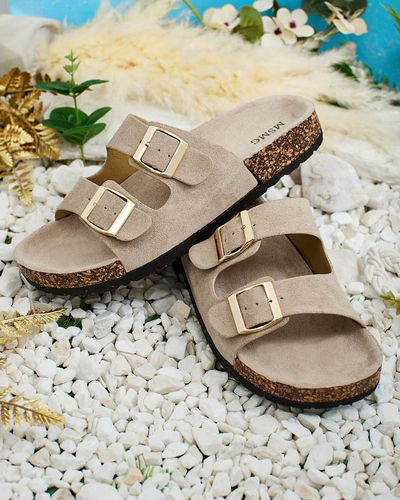 Royalfashion Damen Flip-Flops mit Schnallen Foumy