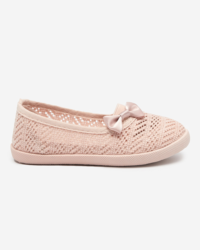 OUTLET Puderige, durchbrochene Mädchensneaker mit Schleife Apllo - Schuhe