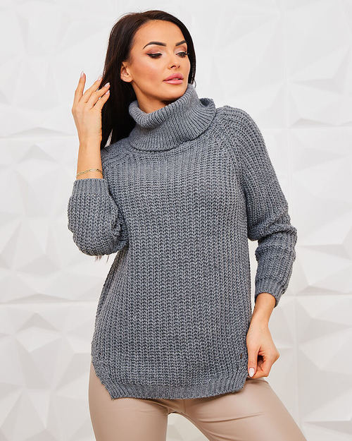 Светр з водолазкою жіночий Royalfashion Сірий