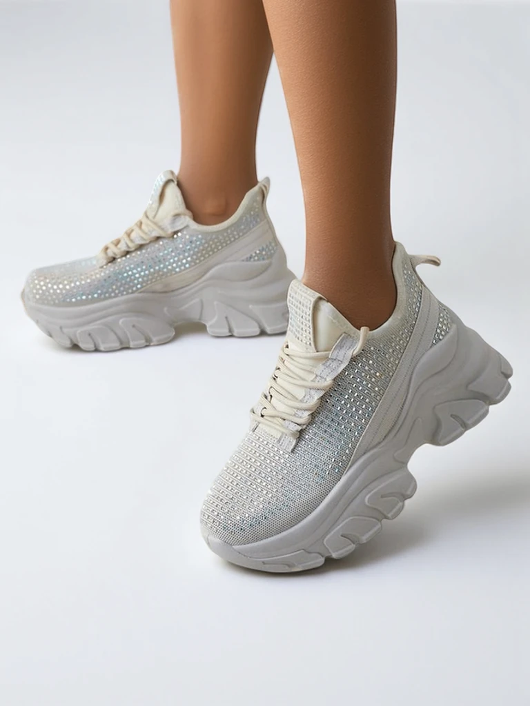 Royalfashion Damen Sport-Sneaker mit Strass Blysco