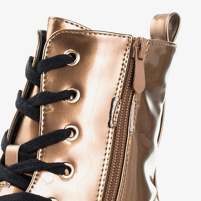 Goldlackierte Minna Workers für Damen - Schuhe