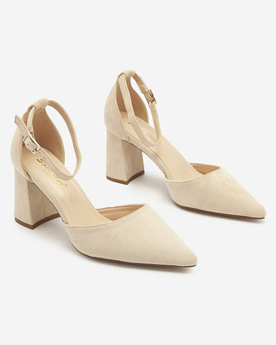 Beige Damen-Pumps auf einem Pfosten Derra - Schuhe