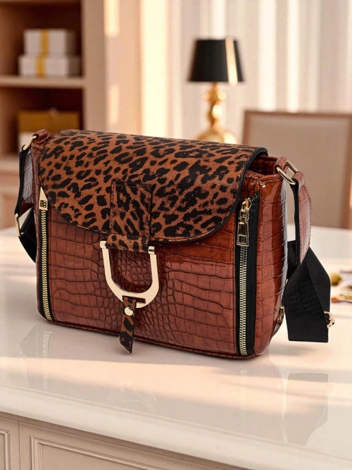 Сумка Ariadne Camel Croco з клапаном Panterka – Стильна сумка-листоноска