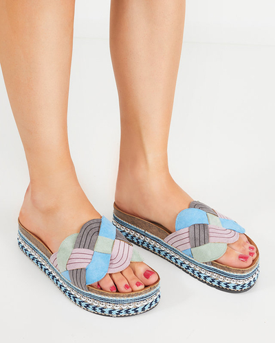 Bunte Damenhausschuhe auf dicker Sohle Cekolina - Schuhe