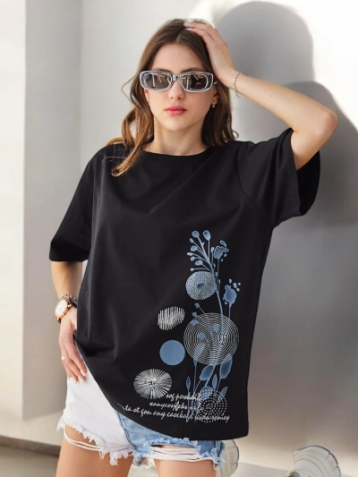 Royalfashion Frauen Baumwoll T-Shirt mit Print