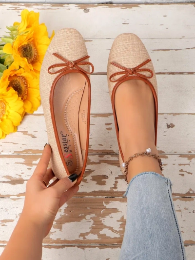 Royalfashion Damen Ballettschuhe mit Glitzer und einer Schleife Aramie