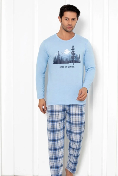 Royalfashion Чоловічі бавовняні піжами у клітинку