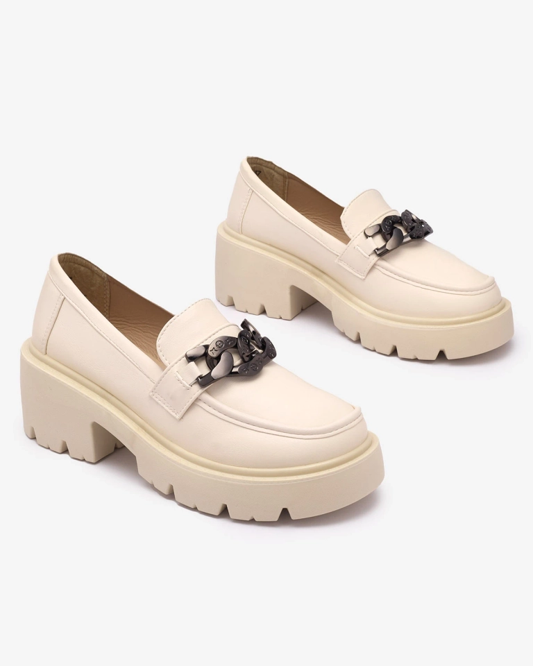 OUTLET Damen Mokassins in Creme Farbe Lopolla- Footwear