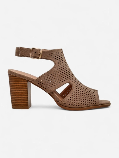 Royalfashion perforierte Blockabsatz‑Sandaletten für Damen Abetle