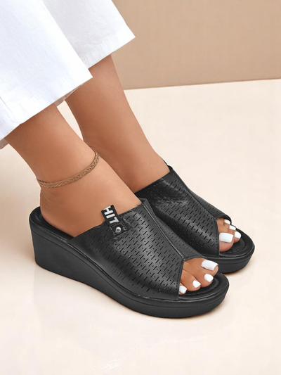 Royalfashion Damen Pantoletten mit Keilabsatz Luna Wedge