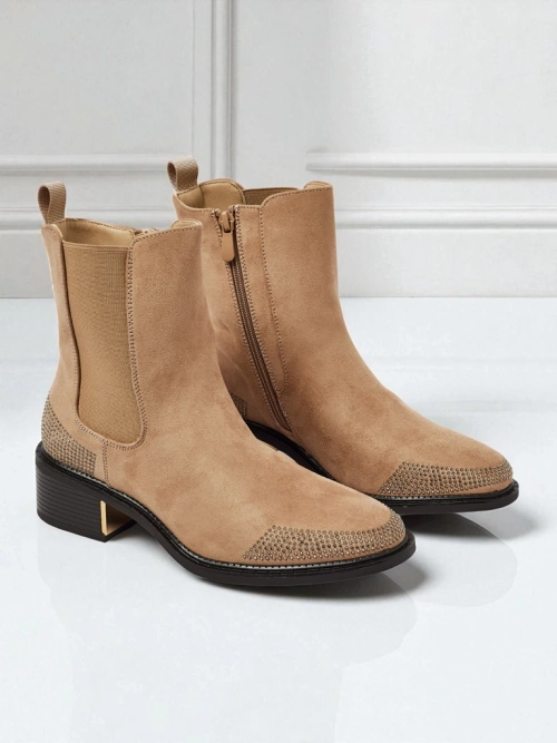 Ботильйони жіночі еко замшеві оздоблені цирконами TangleMist