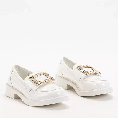 OUTLET Weiße Damenschuhe mit Iolara-Kristallen - Schuhe