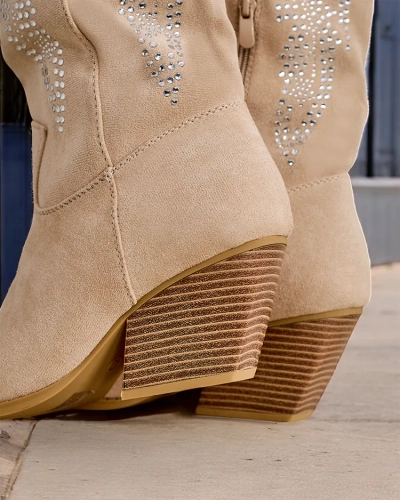 Royalfashion Damen-Cowboy-Stiefel mit Absätzen Kokoko